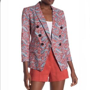Veronica Beard Red and Blue Patterned Blazer